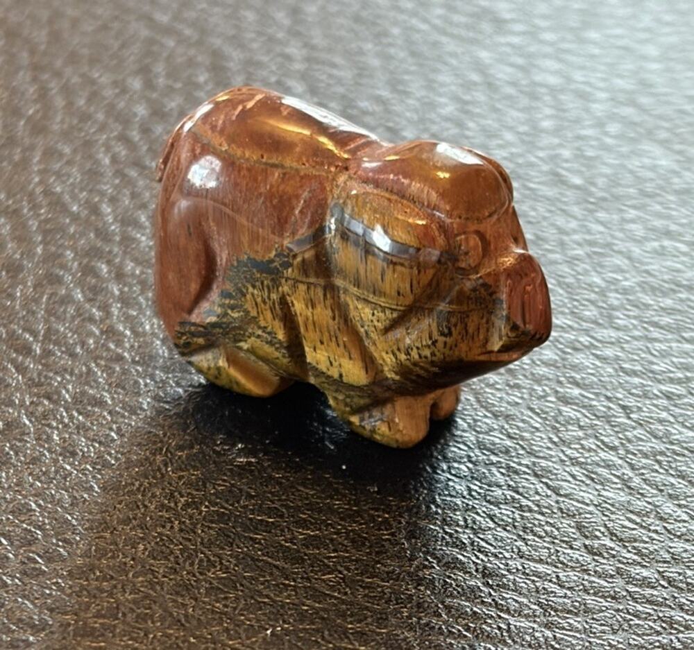Small Golden Tiger Eye Crystal Pig
